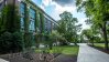 Green university building.