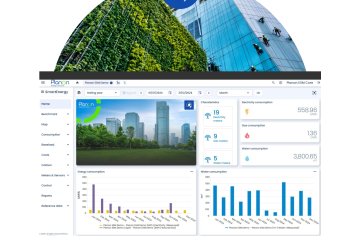 software displaying smart energy consumption dashboard