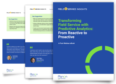 Preview of the Planon e-book on predictive analytics in field service.