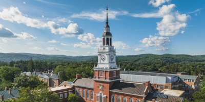 Dartmouth College campus photo taken by a drone.