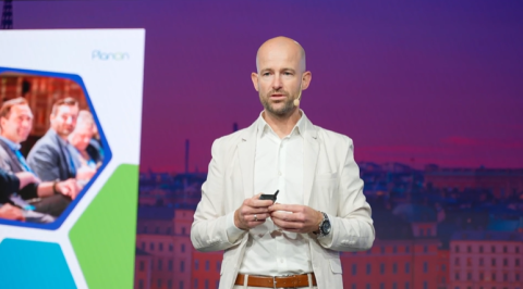 Redney from Planon on stage at IFMA Nordic Workplace 2025