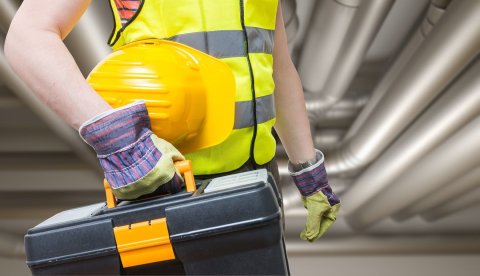 A mechanic on its way for enterprise asset management (EAM) or Planned Maintenance.