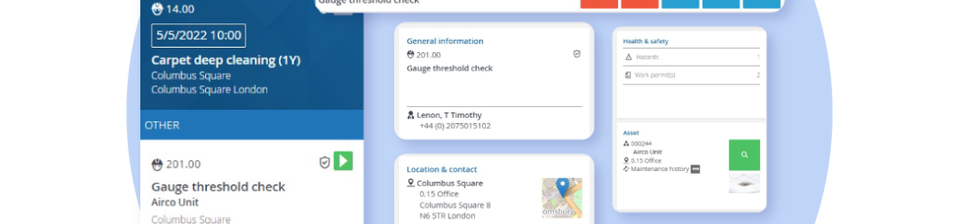 software showing mobile field services dashboard for campuses