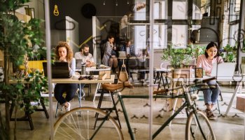 People working in modern office.