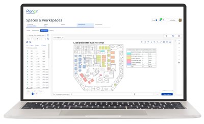 Planon workspace mapping for a department.
