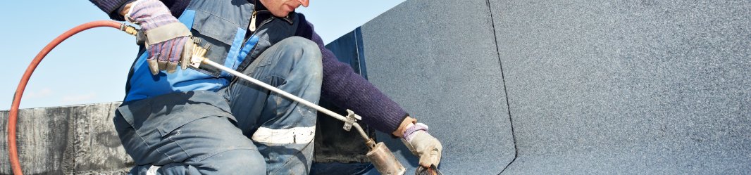 Worker fixing a roof