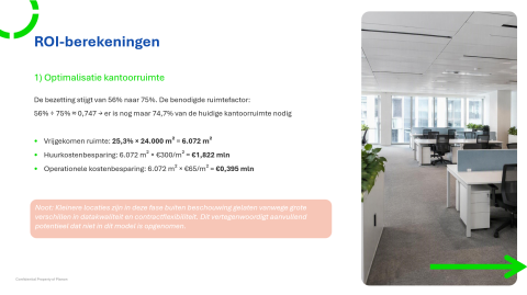 First page of Business Case Calculation Planon for the Netherlands