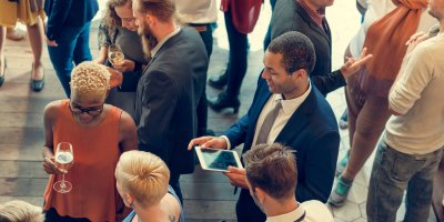 Image of people gathering at an event
