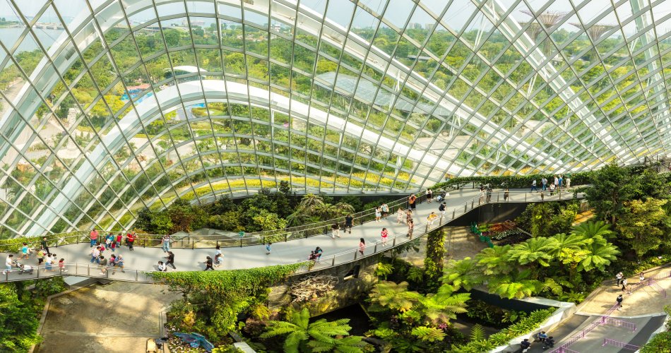 Walkway in greenhouse in Singapore