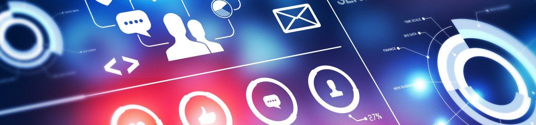 overview of digital icons like social media and devices
