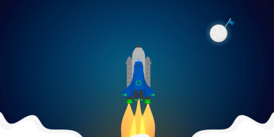 Graphic of Planon L100 rocket into the sky