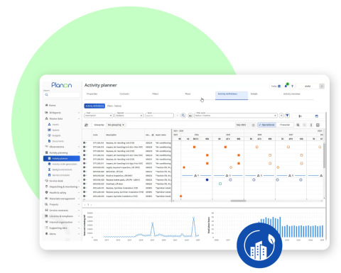 Screenshot of building circularity insights - Maintenance planning