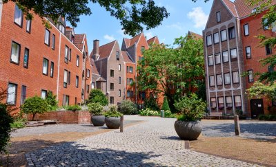 Cozy buildings in residential zone