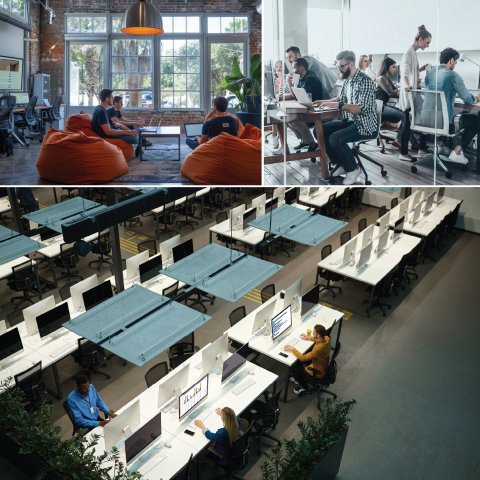Workspaces showing different occupancy rates highlighting the importance of smart service delivery