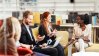 Colleagues meeting in a flexible workspace