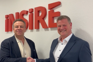 Bernd Auer, Senior Partner Manager Central Europe at Planon, and Markus Pannicke, Managing Partner at INSIRE, shake hands.