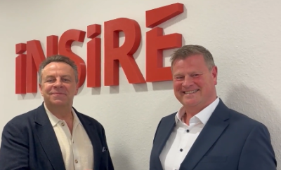 Bernd Auer, Senior Partner Manager Central Europe at Planon, and Markus Pannicke, Managing Partner at INSIRE, shake hands.