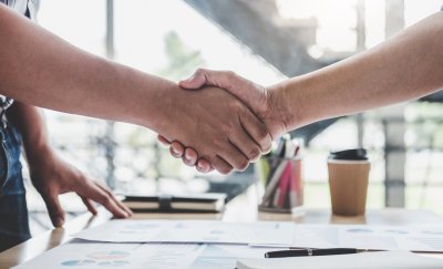 Two people shaking hands