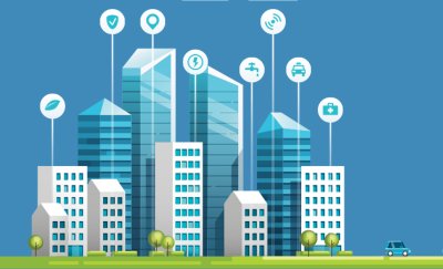 Infographic of smart buildings.