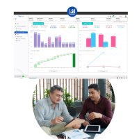 software showing financial overview dashboard