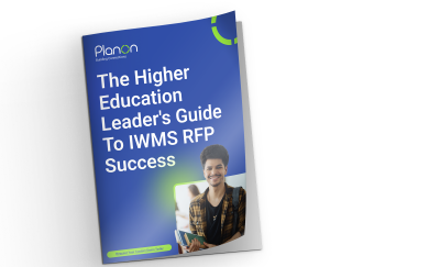 Cover image with text The higher Education Leader's Guide to IWMS RFP Success.