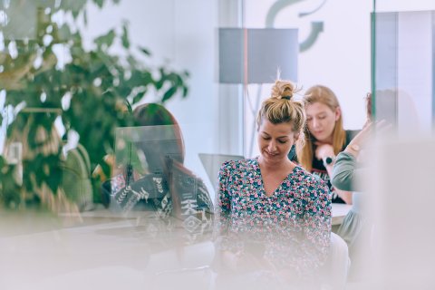 Woman in a workplace.