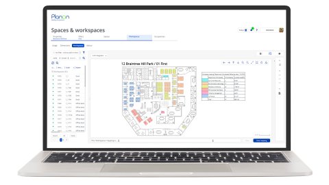 Planon workspace mapping for a department.