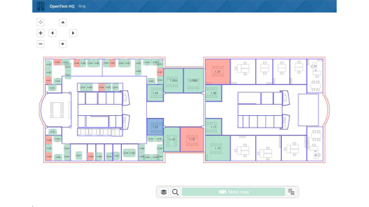An example of how VergeSense data readings are utilized in the Planon solution. Occupancy data indicates the availability of a room for reservations