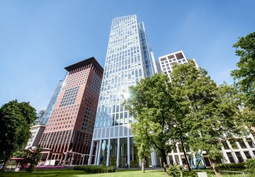 Skyscrapers in Frankfurt, highlighting the city's modern financial district.