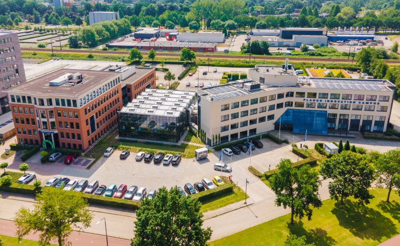 Drone image of the Planon innovation campus in Nijmegen (The Netherlands).