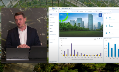 Niklas giving a demo of the Energy and Sustainability Management Solution