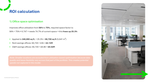 First page of Business Case Calculation Planon for UK.