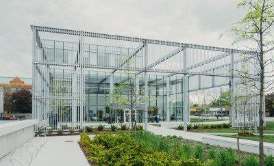 glass house with garden