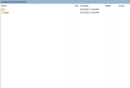 This screenshot shows the folder that is created in WebDAV based on the configured settings and the input in Planon.