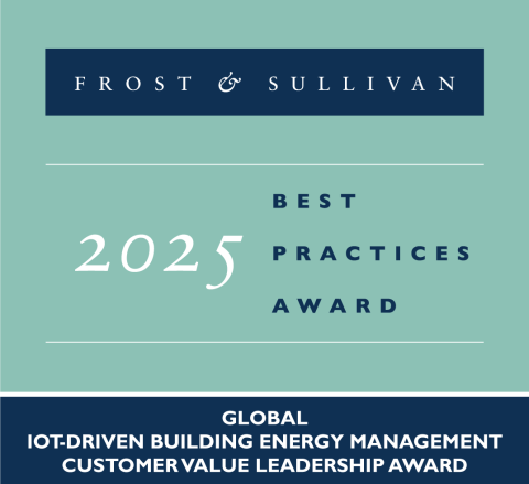 Planon award from Frost and Sullivan representing recognition for excellence in smart building and facility management.