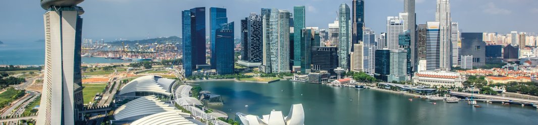 Smart Buildings seen from above in Singapore