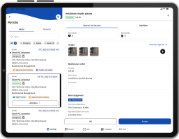 Screenshot of Job Overview within Planon Mobile Field Services